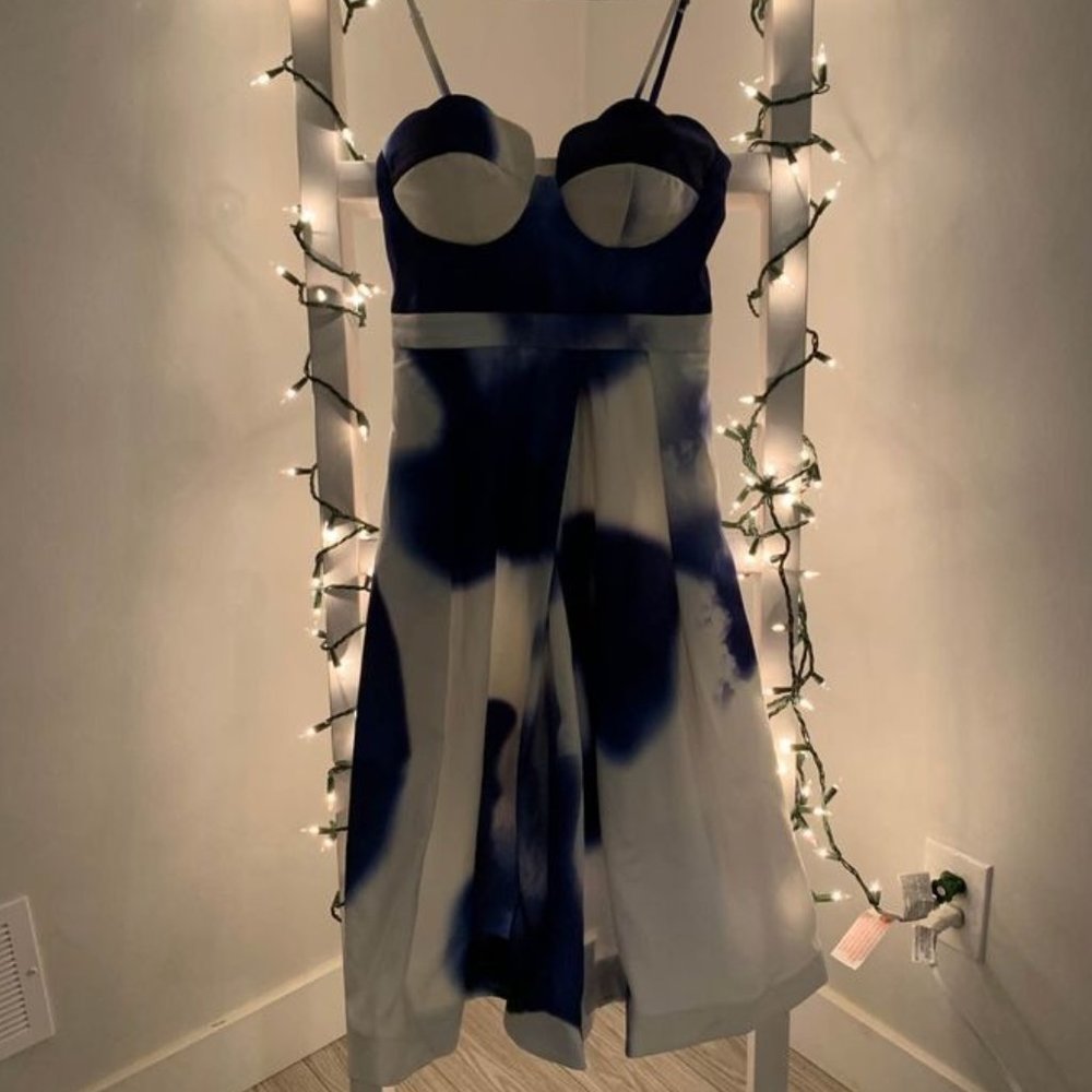 Blue + White Tye Dye Teacup Dress